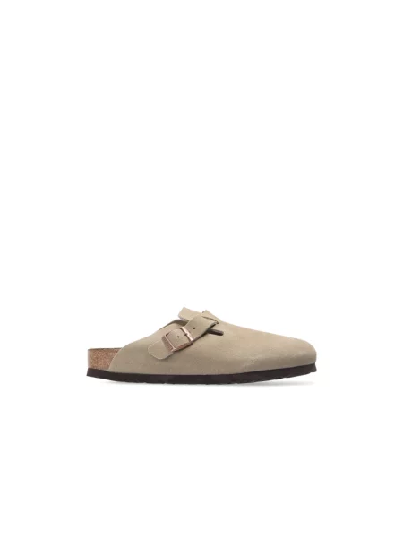 Klapki Birkenstock skórzane beżowe