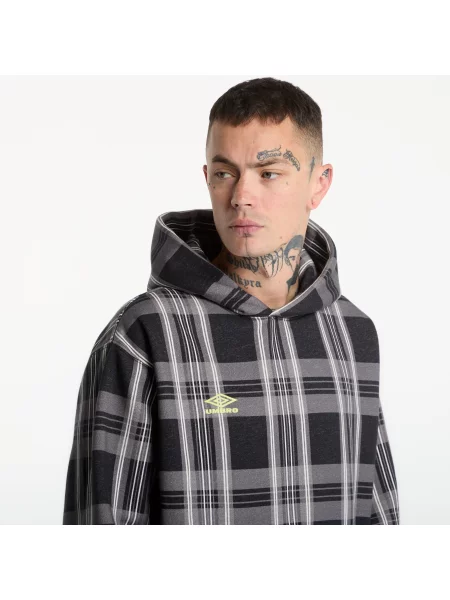 Kockovaná mikina s kapucňou Pleasures čierna