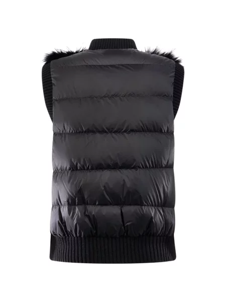 Vlněná péřová vesta Moncler černá