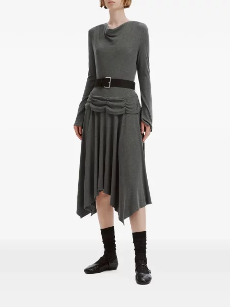 Cu centură rochie midi Tout A Coup gri