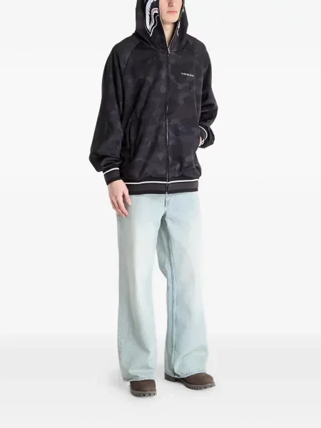 Hanorac cu glugă A Bathing Ape® cu imagine negru