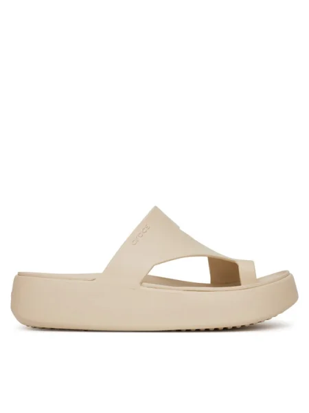 Papuci Crocs cu platformă bej