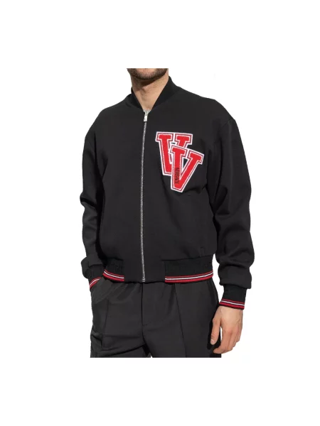 Kurtka bomber Versace z naszywkami czarny