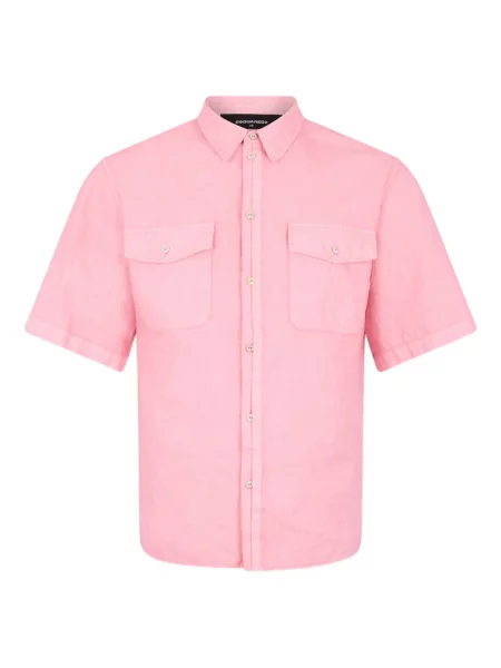 Cămașă Dsquared2 de in scurtă roz