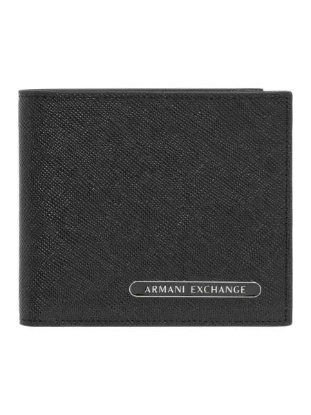 Portfel Armani Exchange skórzany czarny