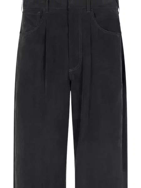 Pantaloni Giorgio Armani din lyocell negru