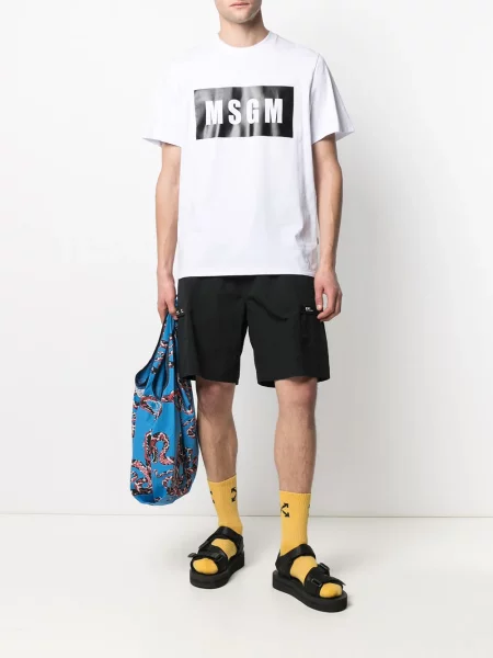 Raštuotas marškinėliai Msgm balta