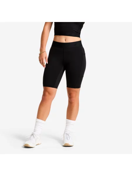Legginsy fitness cardio Domyos krótkie czarne