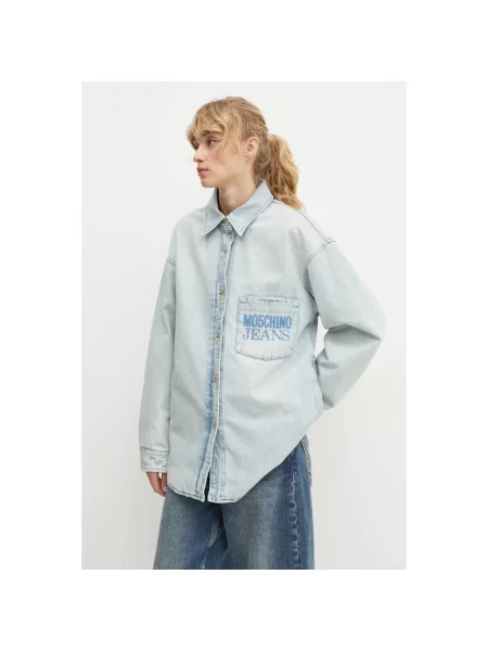 Kurtka jeansowa Moschino niebieska