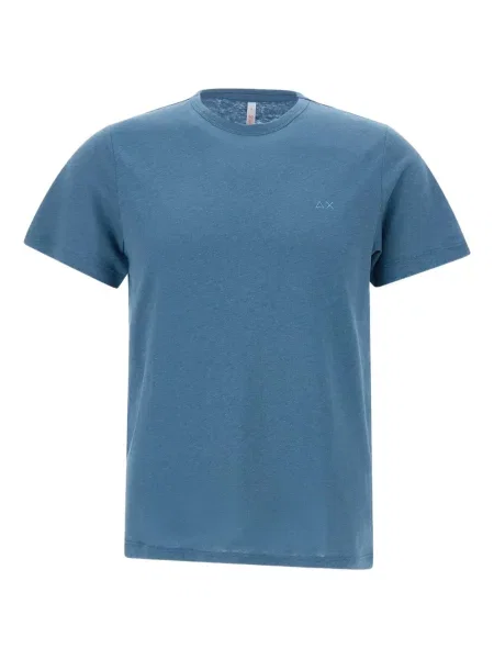 Tricou Sun68 cu decolteu rotund albastru