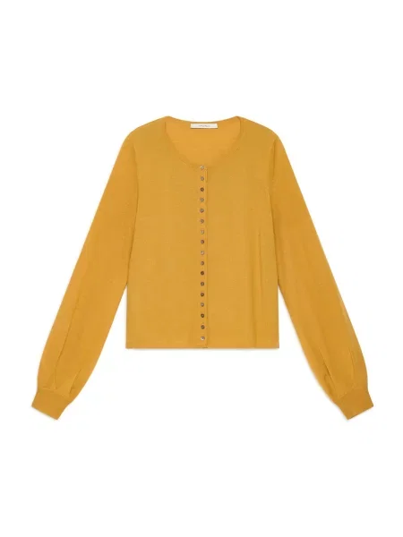 Kardigan Maliparmi wełniany żółty