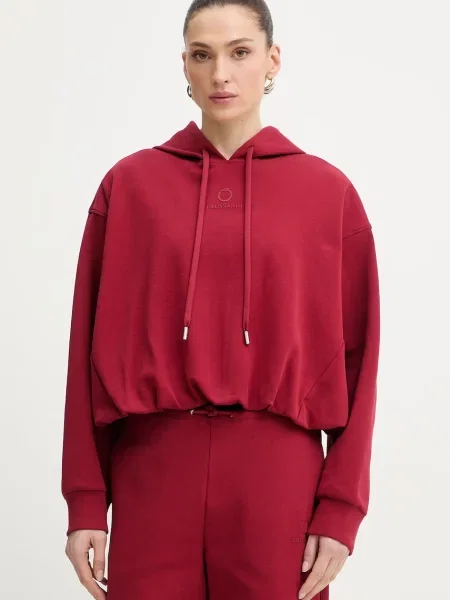 Trussardi bluza z kapturem czerwona
