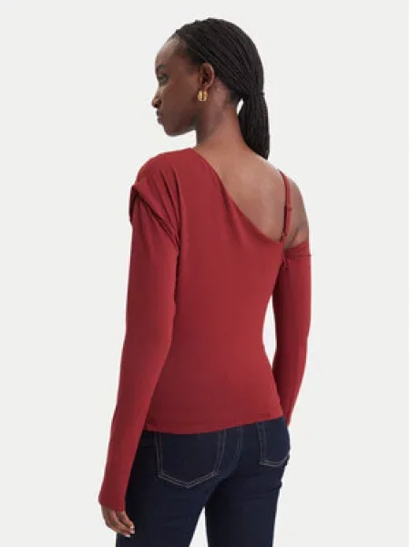 Guess Bluza Bordo rdeča