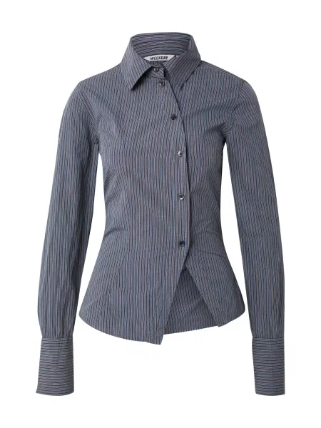 WEEKDAY Bluză albastru deschis / gri / gri închis negru