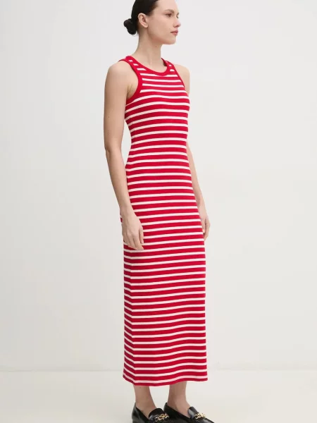 Poletna obleka Tommy Hilfiger rdeča