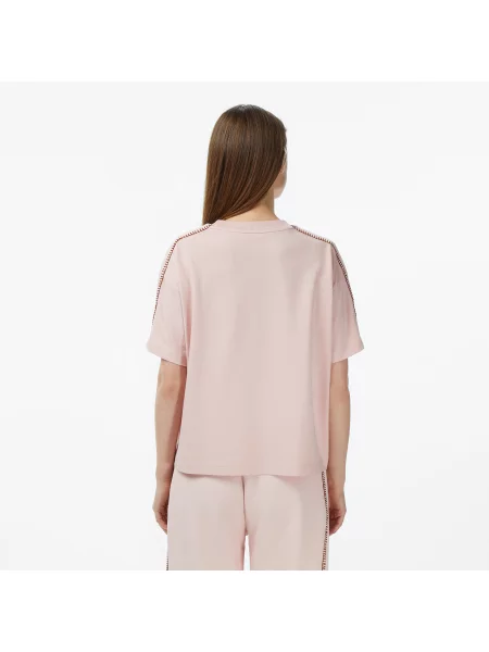 Lacoste T-Shirt Z Okrągłym Dekoltem Loose Fit jasnoróżowy