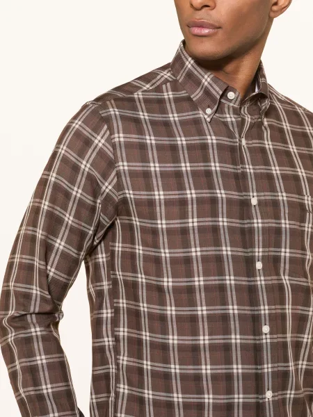 Gant Košile Regular Fit černošedá hnědá