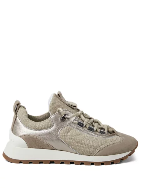 Sneakerși Brunello Cucinelli cu șireturi din dantelă