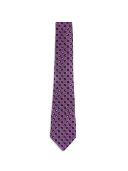 Cravată Zegna de mătase cu imprimeu geometric violet
