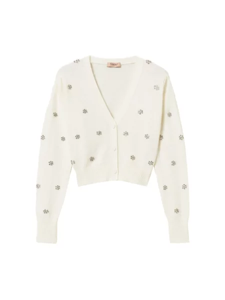 Haftowany kardigan Twinset biały