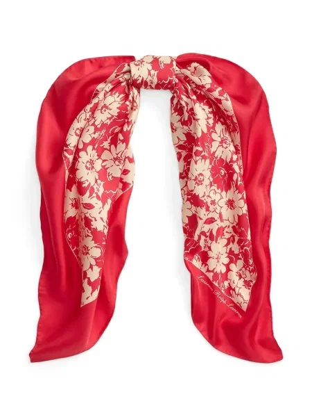 Lauren Ralph Lauren dámský hedvábný šátek červený