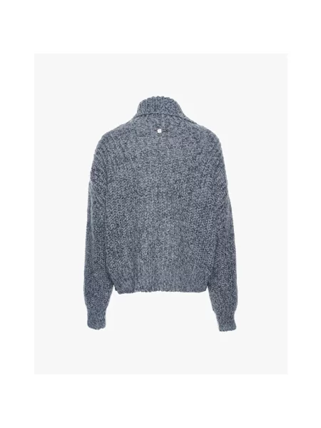 Sweter Manila Grace z wysokim kołnierzem szary