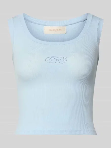 Top Another Cotton Lab z autografem błękitny