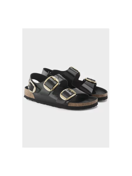 Sneakers Birkenstock Milano Big Buckle Natural Leather Patent High-Shine Black EUR 37 czarne