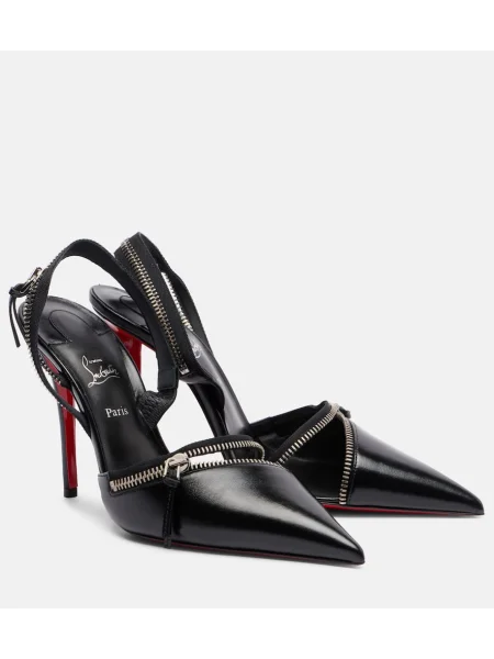 Pantofi cu toc Christian Louboutin din piele slingback negru