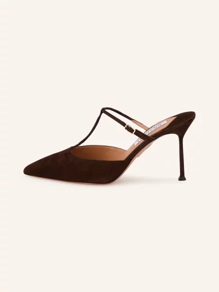 Aquazzura Klapki Sorbonne braun