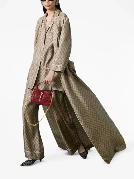 Šilkinės kelnės Gucci ruda