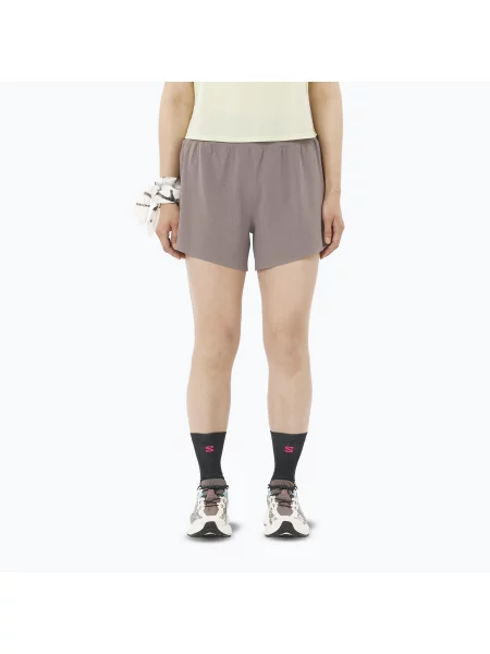 Běžecké šortky Salomon Sense Aero Stow 4" iron béžové