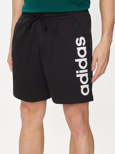 Adidas Pantaloni scurți sport AEROREADY Essentials Single Jersey Linear Logo Shorts negru