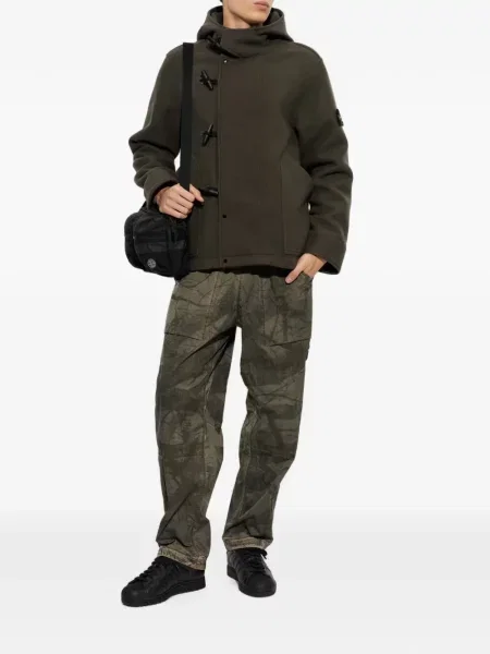 Geacă Stone Island cu glugă cu strasuri verde