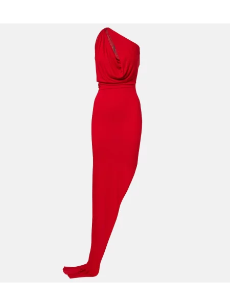 Rochie cu un singur umăr Rick Owens cu un umăr gol roșu