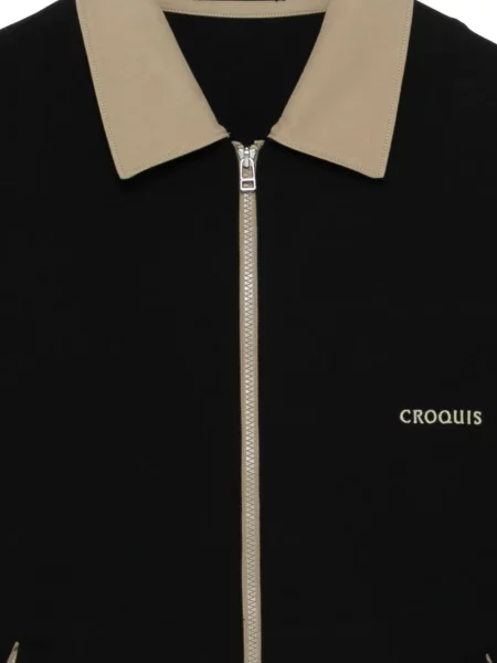 Geacă Croquis cu broderie negru