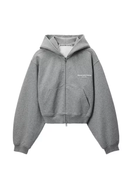 Hanorac cu glugă Alexander Wang cu imagine gri