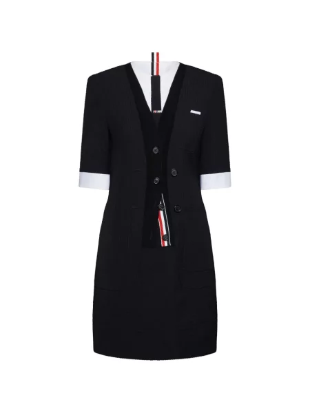 Rochie mini Thom Browne scurtă de costum negru