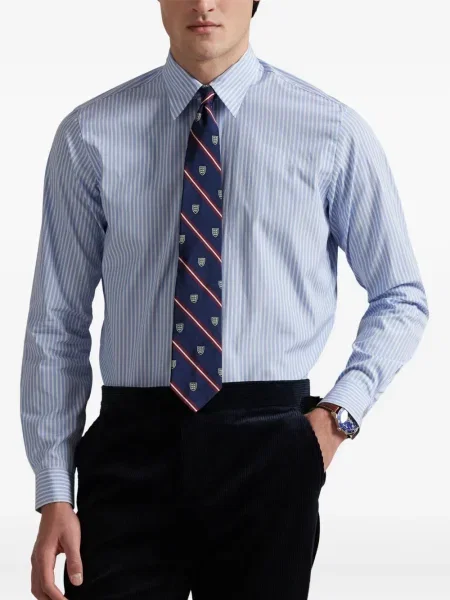 Ριγέ polo Polo Ralph Lauren με κουκούλα με αυτόγραφο λευκό