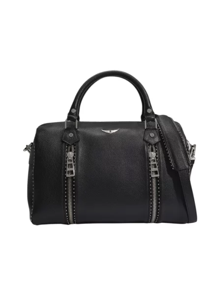 Torebka skórzana Zadig&voltaire skórzana z ćwiekami czarna