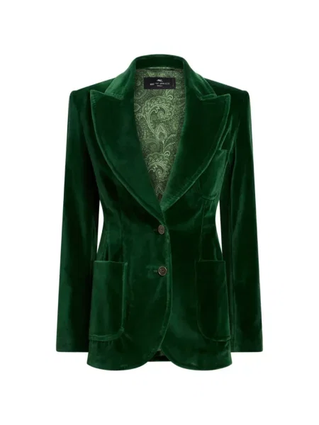 Geacă Etro de catifea verde