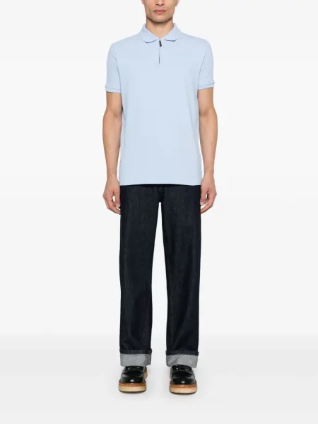 Iš natūralios odos mažas polo marškinėliai Polo Ralph Lauren dvieiliai juoda