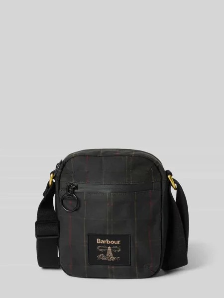 Wodoodporna torba na ramię z naszywką z logo Barbour zielona