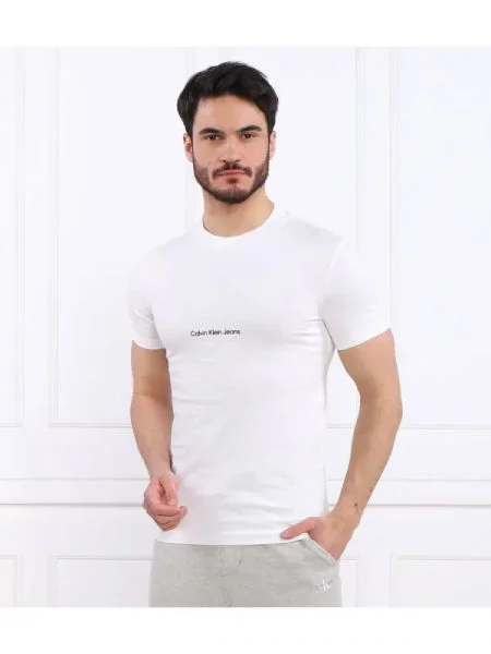 CALVIN KLEIN JEANS Póló INSTITUTIONAL fehér