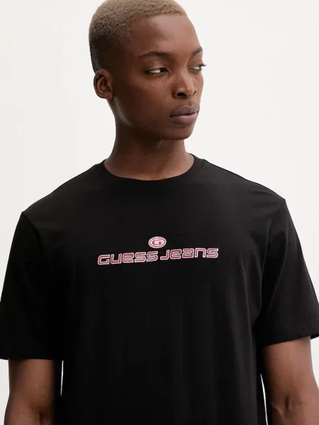 Футболка Guess Jeans с аппликацией черная