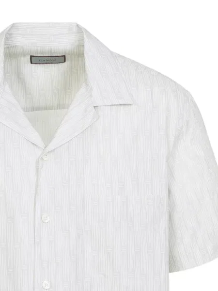 Pruhovaná krátká košile Canali šedá