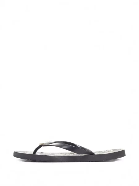 Șlapi Tory Burch cu model floral cu imagine negru
