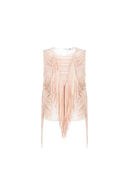 Top Elisabetta Franchi z dekoltem w serek różowy