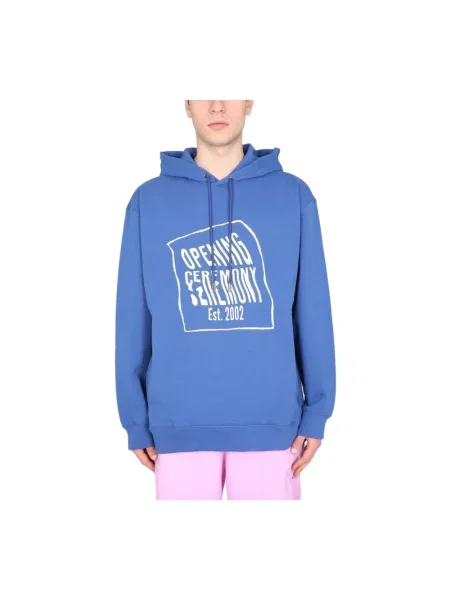 Bluza z kapturem Opening Ceremony z kapturem z nadrukiem niebieska