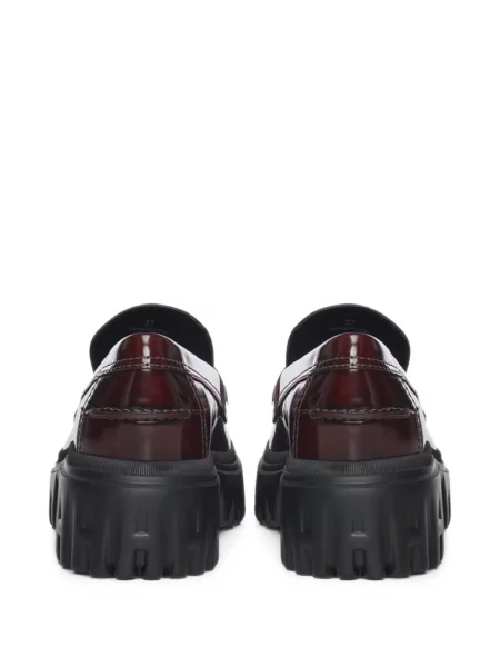 Pantofi loafer Hogan din piele chunky roșu